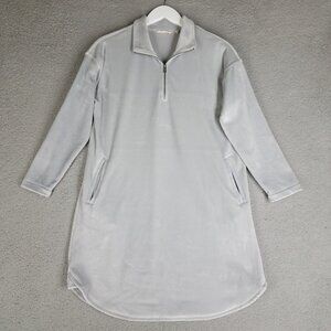 Soft Surroundings Fleece Sweater Dress Women's Small Petite Tunic 1/4 Zip Soft
